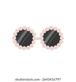 Óculos de sol de verão decorados com contas. Acessório de moda, óculos decorativos. Ilustração vetorial
