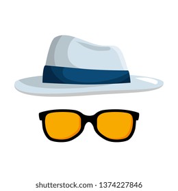 summer sunglasses with elegant hat