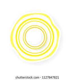 Summer sunlight protect hat, top view flat design, vector illustration