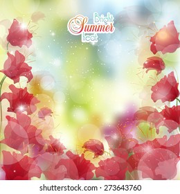 Summer Sunny background of flowers