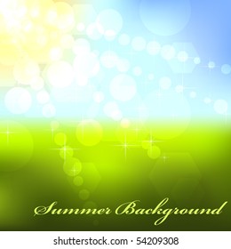 Summer sunny bokeh vector background. EPS10 file.