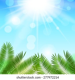Summer Sunny Natural Background Vector Illustration EPS10.
