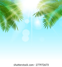 Summer Sunny Natural Background Vector Illustration EPS10,