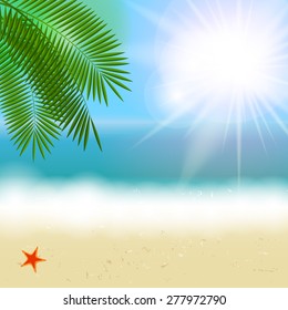 Summer Sunny Natural Background Vector Illustration EPS10.