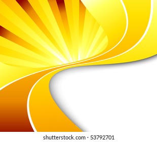 Summer sunny orange waves. Vector illustration