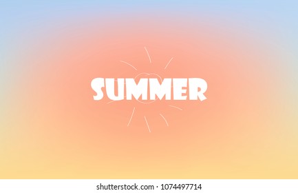 Summer sunrise or sunset background. Vector design for print or web.