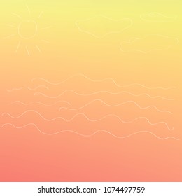Summer sunrise or sunset background. Vector design for print or web.