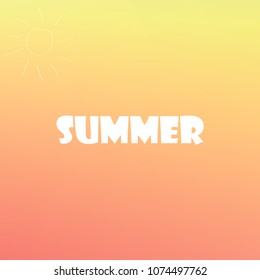 Summer Sunrise Or Sunset Background. Vector Design For Print Or Web.