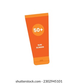 Summer Sunscreen Cream Vector Illustration