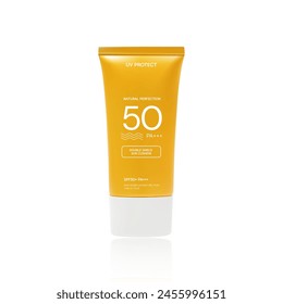 Summer sunscreen for skin protection,realistic cosmetic bottle mock up.