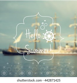 Summer sunset background. Vector design for print or web.