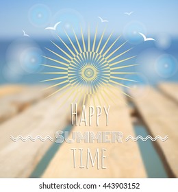 Summer sunset background. Vector design for print or web.