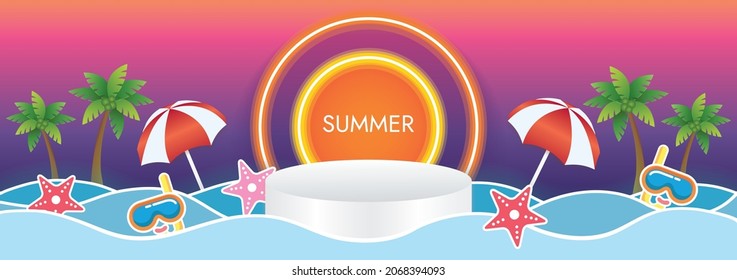 summer sunset beach background beach objects