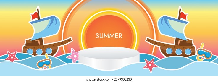 summer sunset beach background beach objects