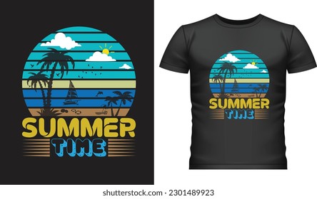 Summer Sunset Creative T-Shirt Design 