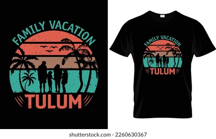 Summer sunset distressed vector t-shirt design with palm trees silhouette and phrase "Summer vibes". Can be used for dark and light shirts.