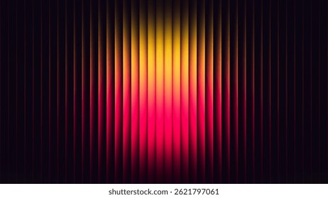 Summer sunset glow with vibrant gradient light with fractal glass effect and illuminated with warm blending glowing tones. Vibrant sunset glowing through geometric structural glass. Vector background