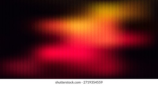 Resplandor de la puesta del sol del verano con la luz vibrante del gradiente con el efecto de cristal de Fractal e iluminado con los tonos brillantes de la mezcla caliente. Puesta de sol vibrante que brilla a través de vidrio estructural geométrico.