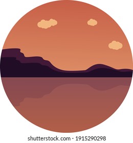 Summer sunset, illustration, vector on a white background.