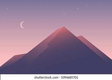 Summer sunset in the mountains