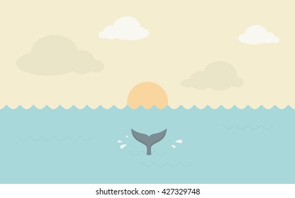 summer sunset in the ocean