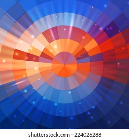 Summer sunset shining lights square mosaic background 