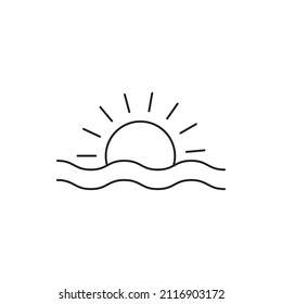 Summer sunset sunrise icon vector