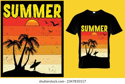 Summer Sunset T Shirt Design