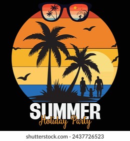 Summer sunset t shirt design
