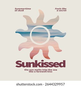 Summer Sunset Tropical Vector Graphic