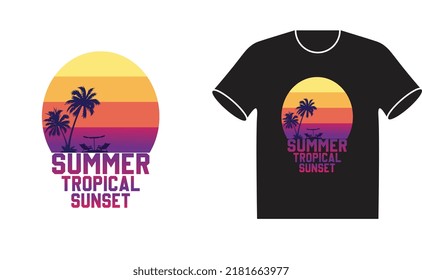 Summer Sunset Tshirt Design Art 