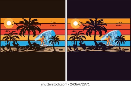 Summer sunset view t shirt 