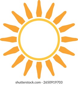 Símbolo ícone de sol de verão no fundo branco