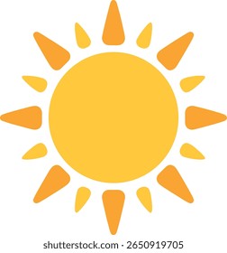 Símbolo ícone de sol de verão no fundo branco