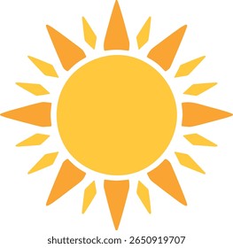 Símbolo ícone de sol de verão no fundo branco