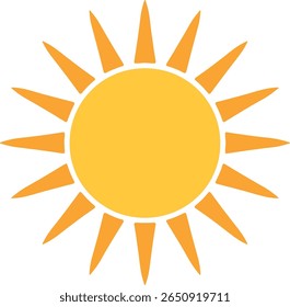 Símbolo ícone de sol de verão no fundo branco