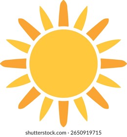 Símbolo ícone de sol de verão no fundo branco