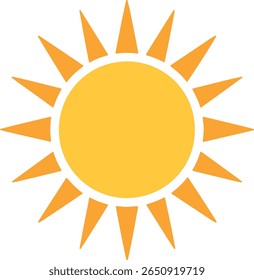 Símbolo ícone de sol de verão no fundo branco