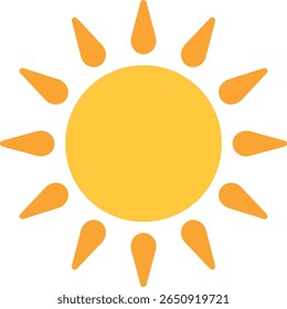 Símbolo ícone de sol de verão no fundo branco