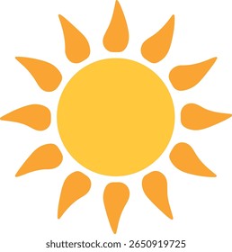 Símbolo ícone de sol de verão no fundo branco