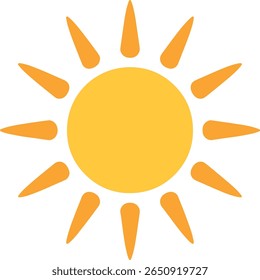 Símbolo ícone de sol de verão no fundo branco