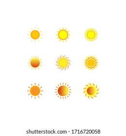 Summer sunshine icon in trendy flat design