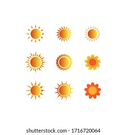 Summer sunshine icon in trendy flat design