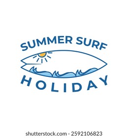 summer surf beach holiday logo design creative idea