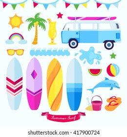 Summer Surf Icon Vector Design