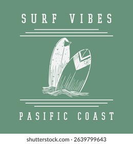 Summer and surf slogan graphic vector print lettering for t shirt print design