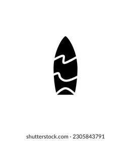 Summer surfboard black fill icon, vector illustration in trendy style. Editable graphic resources for many purposes.