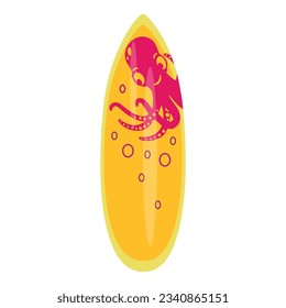 Sommer-Surfbrett Ikone Cartoon Vektor. Surfform. Holzlange