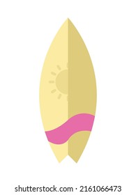 summer surfboard icon flat isolated