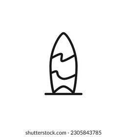 Summer surfboard outline icon, vector illustration in trendy style. Editable graphic resources for many purposes.